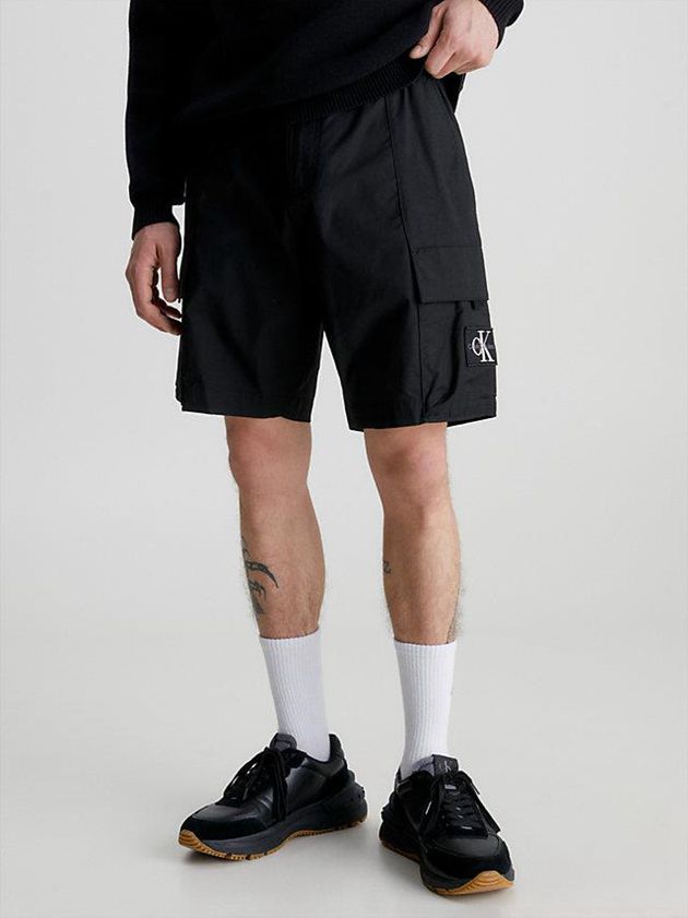 Calvin Klein USA Cotton Nylon Cargo Mens Shorts Black 9623074-DT